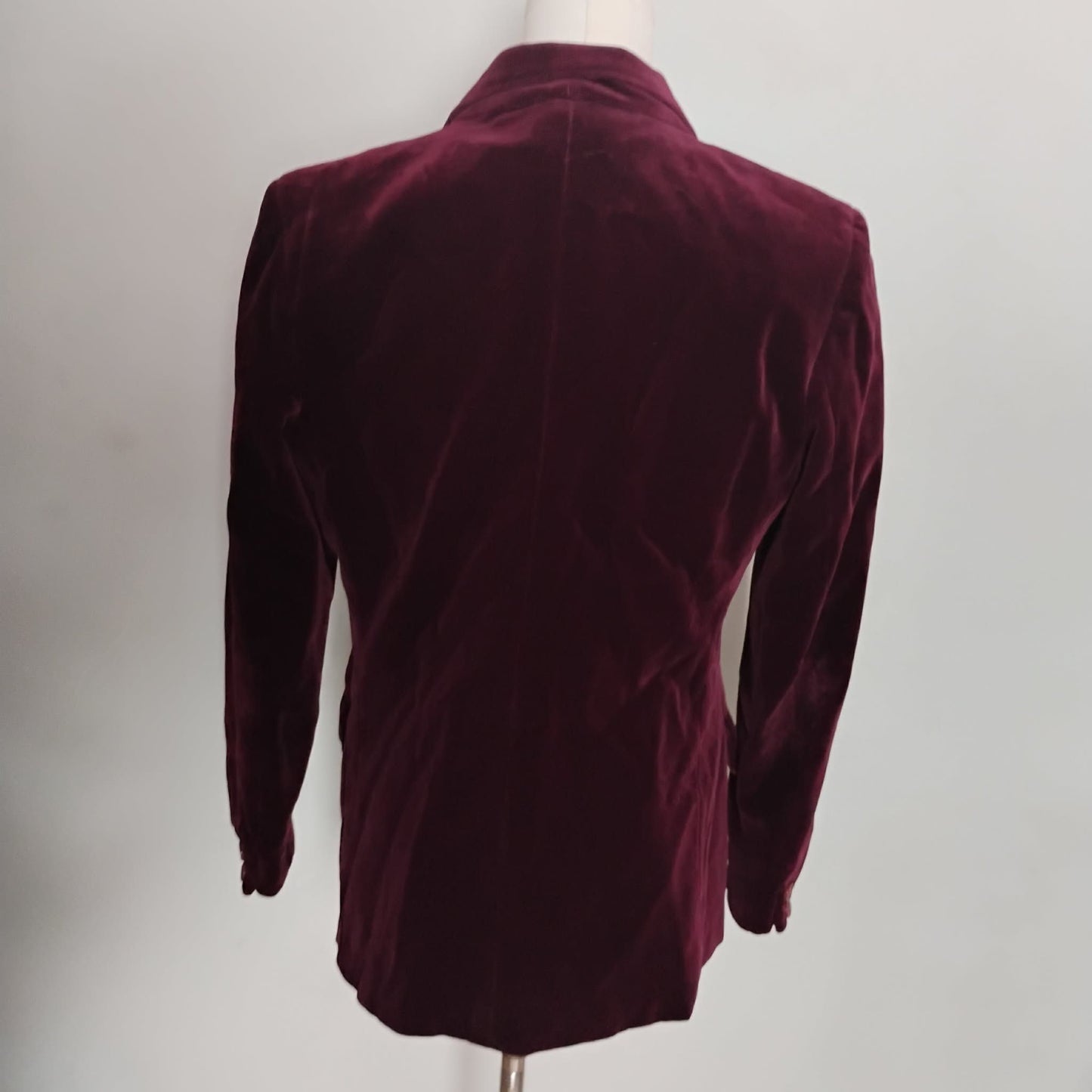 Vintage 90s burgundy school uniform-style velvet blazer by CHAUS, size women's L 11/12, item J3