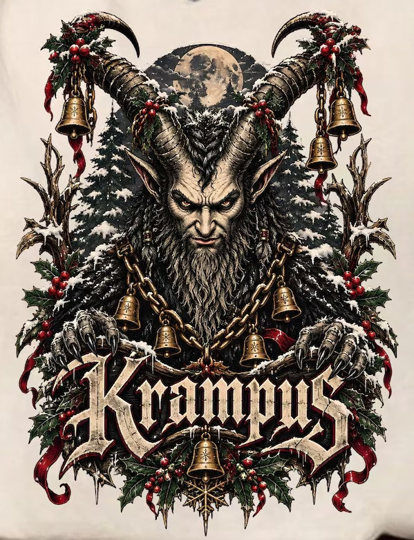 "Krampus" Victorian Folklore Pagan Solstice Christmas Holiday Printed Shirt