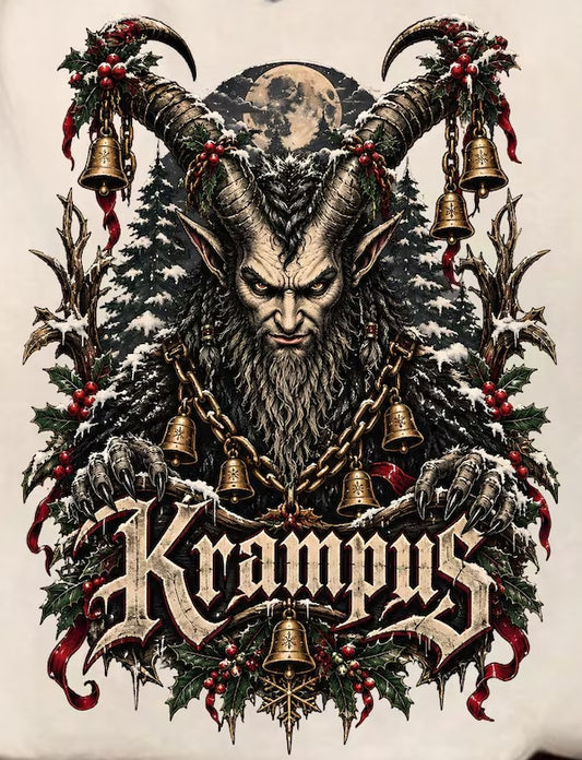 "Krampus" Victorian Folklore Pagan Solstice Christmas Holiday Printed Shirt
