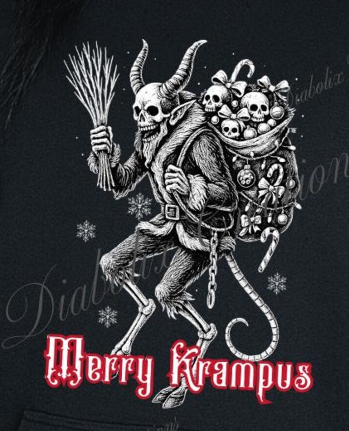 "Merry Krampus" Victorian Old World European Folklore Christmas Holiday Printed Shirt