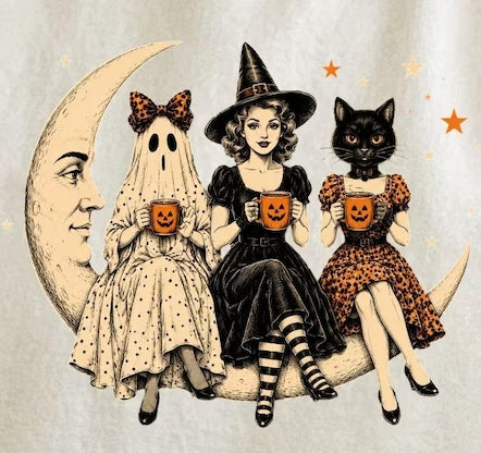 "Victorian Witch" Vintage-style Gothic Halloween Printed Shirt